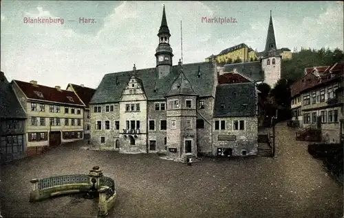 Ak Blankenburg am Harz, Marktplatz