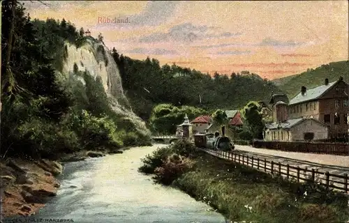 Künstler Ak Stölle, Rübeland Oberharz am Brocken, Harzburg, Zahnradbahn Blankenburg Rübeland Tanne