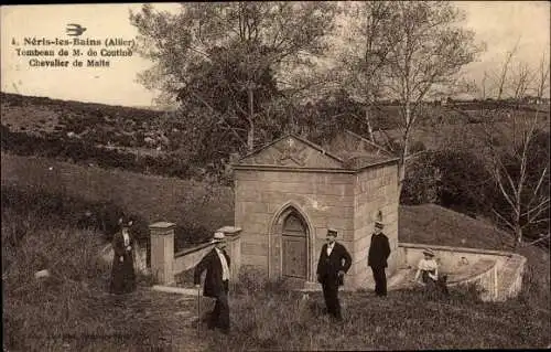 Ak Néris les Bains Allier, Tombeau de M. de Coutine, Chevalier de Malter