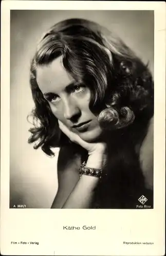Ak Schauspielerin Käthe Gold, Portrait, UFA Film A 3631 1