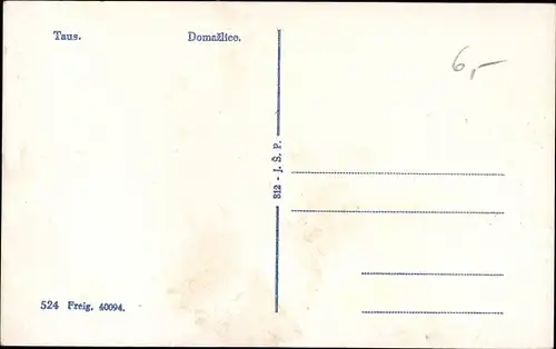 Ak Domažlice Taus Reg. Pilsen, Teilansicht der Stadt, Gebäude