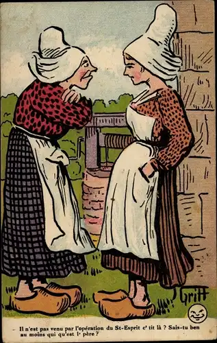 Künstler Ak Griff, Il n'est pas venu par l'operation du St. Esprit c' tit la