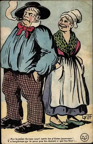 Künstler Ak Griff, Pas la peine de tant couri apres les p'tiotes jeunesses