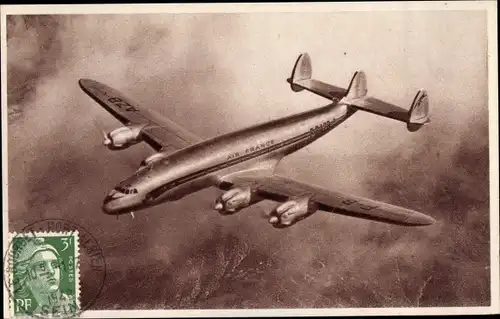 Ak Passagierflugzeug, Lockheed Constellation, Air France