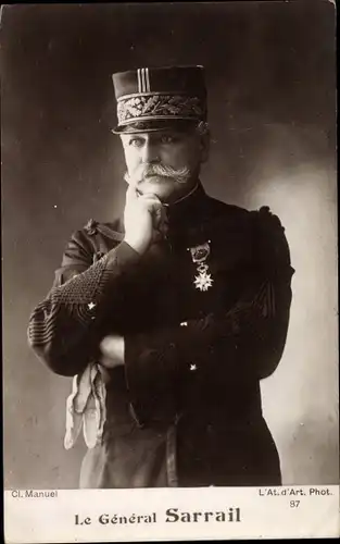 Ak General Sarrail, Portrait, Uniform, Heerführer