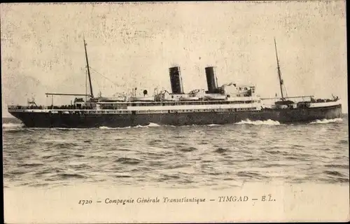 Ak Dampfschiff Timgad, French Line, CGT