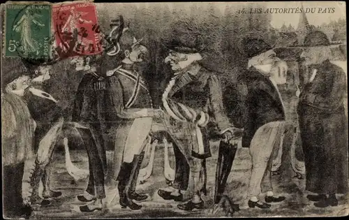 Ak Les Autorites du Pays, Französische Politiker, Karikatur