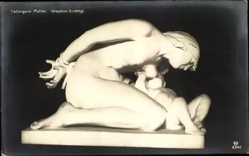 Ak Plastiken, Prof. Stephan Sinding, Die gefangene Mutter, NPG 1613