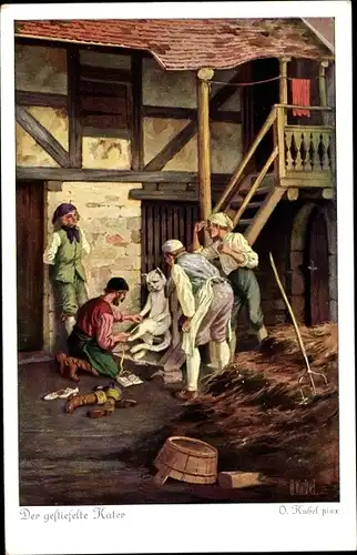 Künstler Ak Kubel, Otto, Märchen, Der gestiefelte Kater, Gebrüder Grimm