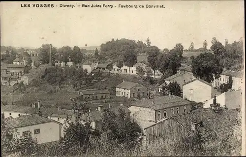 Ak Darney Vosges, Rue Jules Ferry, Faubourg de Bonvillet