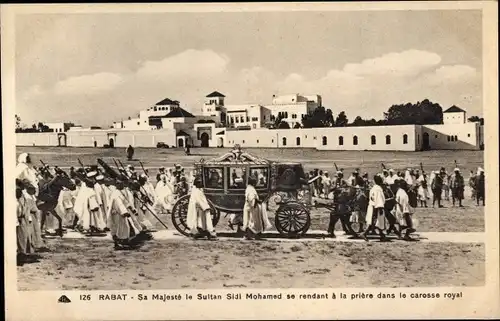 Ak Rabat Marokko, Seine Majestät der Sultan Sidi Mohamed, Kutsche