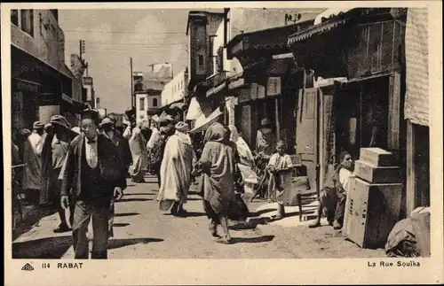 Ak Rabat Marokko, la Rue Souika