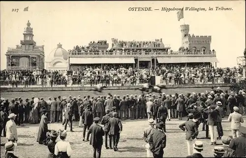 Ak Oostende Ostende Westflandern, Hippodrome Wellington, les Tribunes