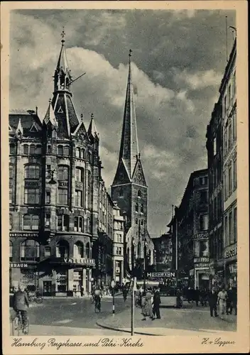 Ak Hamburg, Bergstraße und Petrikirche