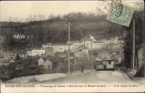 Ak Rouen Seine Maritime, Tramways de Rouen a Bon-Secours et Mesnil-Esnard, Straßenbahnen