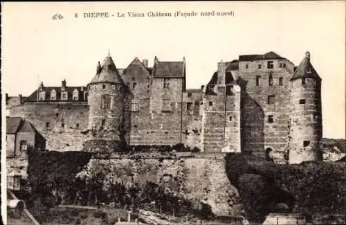Ak Dieppe Seine Maritime, Le Vieux Chateau (Facade nord-ouest), Burg, Außenansicht