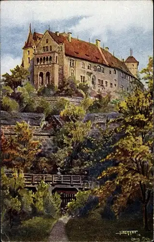 Künstler Ak Sollmann, Nürnberg in Mittelfranken, Burg von Westen
