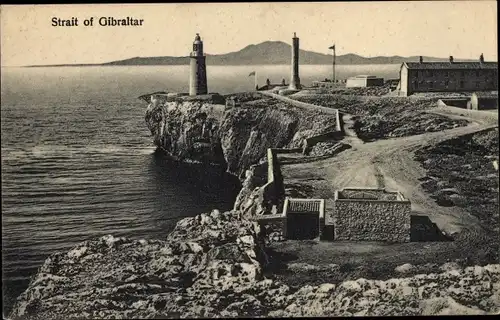 Ak Gibraltar, Strait of Gibraltar, Meerenge, Leuchtturm, Küstenlinie, Klippe