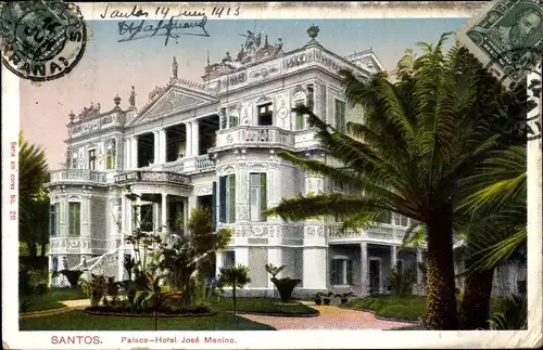 Ak Santos Brasilien, Palace-Hotel Jose Menino, Außenansicht