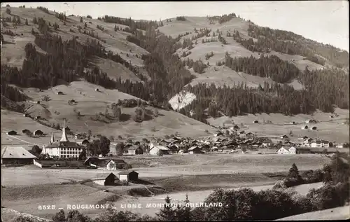 Ak Rougemont Kt. Waadt Schweiz, Ligne Montreut Oberland, Dorf, Totalansicht