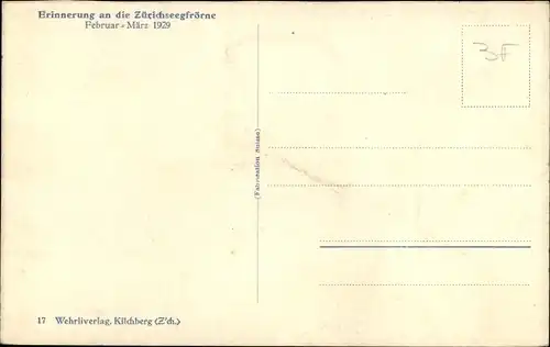 Ak Zürich Stadt Schweiz, Erinnerungen an die Zürichseegfrörne 1929