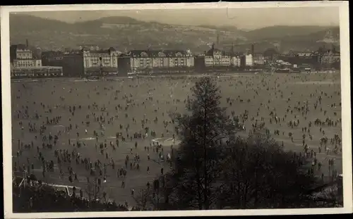 Ak Zürich Stadt Schweiz, Erinnerungen an die Zürichseegfrörne 1929