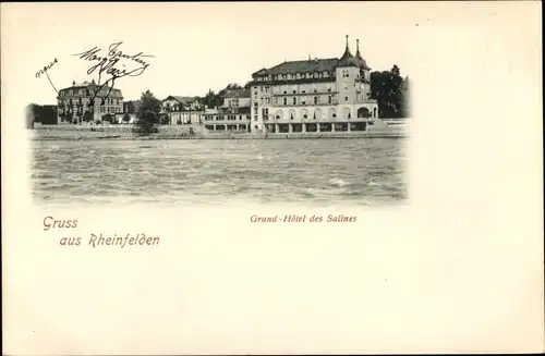 Ak Rheinfelden Kanton Aargau Schweiz, Grand-Hotel des Salines, Fluss