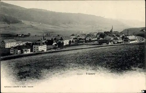 Ak Travers Val de Travers Kanton Neuchatel, Ortansicht