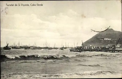 Ak São Vicente Cabo Verde Kap Verde, Tarrafal de S. Vicente, Küste, Wellen, Boote, Hafen