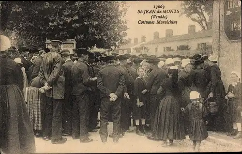 Ak Saint Jean de Monts Vendée, Costumes Maraichins, Menschengruppe