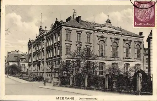 Ak Meerane Sachsen, Partie an der Oberrealschule