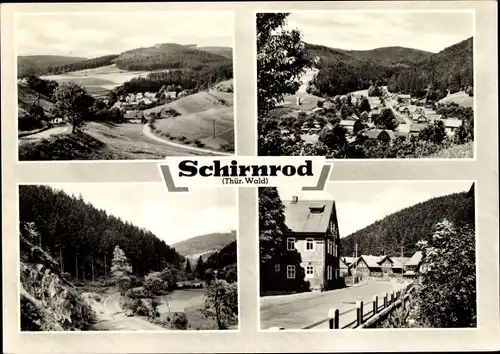 Ak Schirnrod Sachsenbrunn im Thüringer Wald, Ortsansichten, Landschaft, alte Häuser