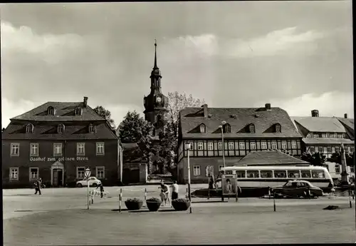 Ak Zwönitz Erzgebirge, Gasthof zum goldenen Stern, Autobus