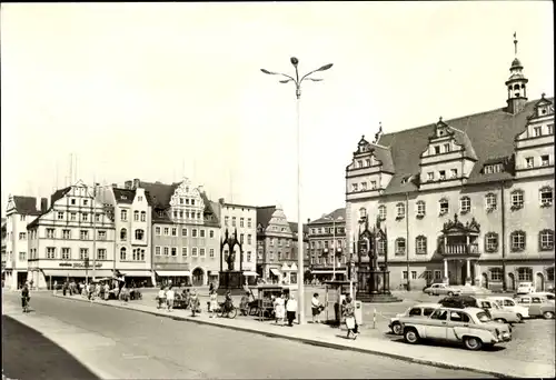 Ak Lutherstadt Wittenberg, Marktplatz mit Rathaus