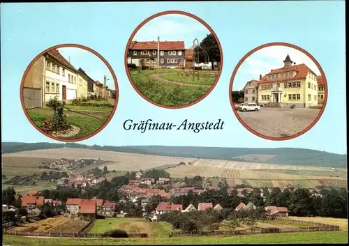 Ak Gräfinau Angstedt Ilmenau in Thüringen, Gesamtansicht, Ilmenauer Straße, Rat der Gemeinde