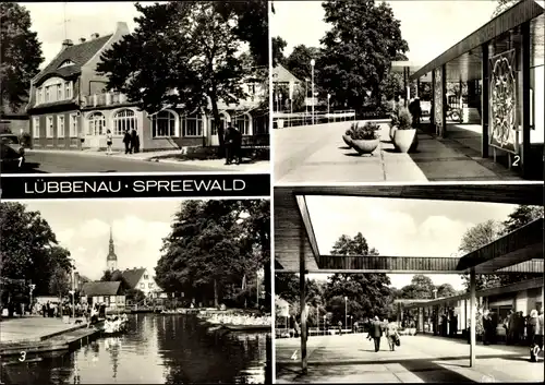 Ak Lübbenau im Spreewald, HO Gaststätte Zum grünen Strand der Spree, Hafen