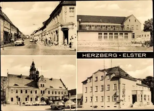 Ak Herzberg Elster, Ernst Thälmann Straße, Kulturhaus, Hotel Zum heitern Blick, Rathaus