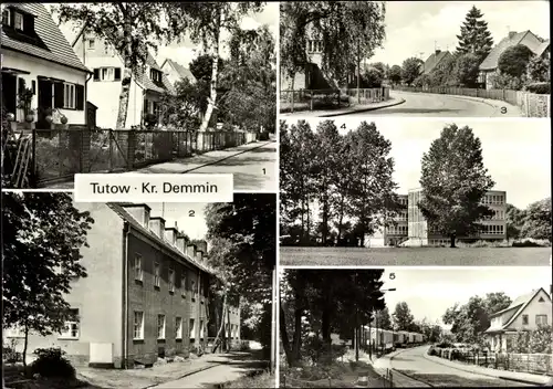 Ak Tutow Kreis Demmin in Vorpommern, Parkstraße, Pflegeheim Haus, Neue Schule, am Anger