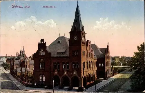 Ak Düren in Nordrhein Westfalen, Südschule, Straßenansicht