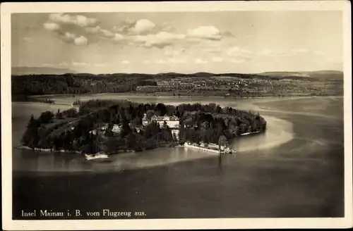 Ak Insel Mainau im Bodensee, Gesamtansicht, Fliegeraufnahme