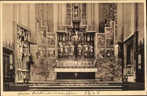 Ak Rothenburg ob der Tauber Mittelfranken, Hochaltar in der Jakobskirche