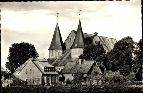 Ak Bardowick in Niedersachsen, Dorfansicht mit Dom