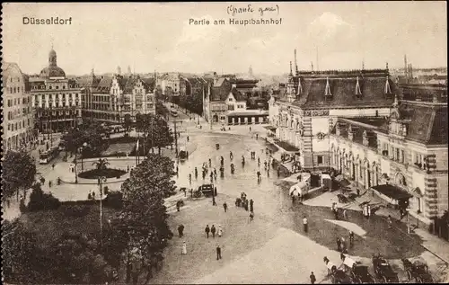 Ak Düsseldorf am Rhein, Partie am Hauptbahnhof