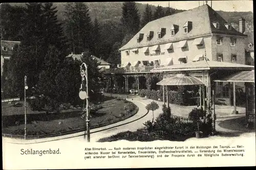 Ak Schlangenbad im Taunus Hessen, Nassauer Hof, Gartenanlagen