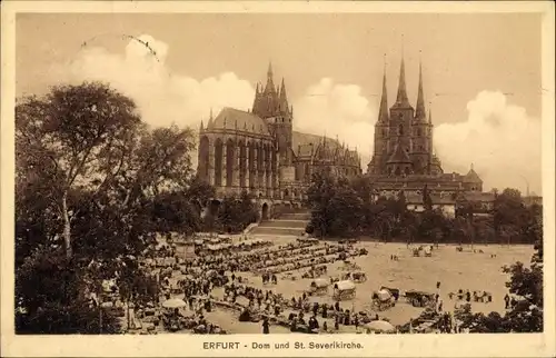 Ak Erfurt in Thüringen, Dom und St. Severikirche