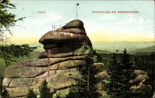 Ak Wernigerode am Harz, Ottofelsen