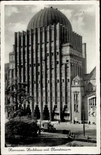 Ak Hannover in Niedersachsen, Hochhaus m. Planetarium