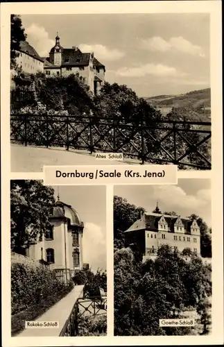 Ak Dornburg an der Saale Thüringen, altes Schloss, Rokoko Schloss, Goethe Schloss