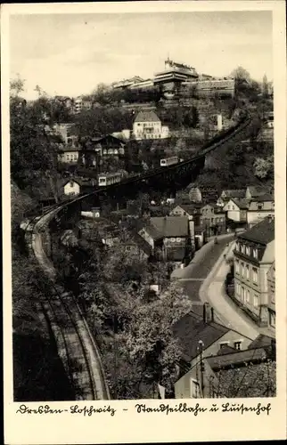 Ak Dresden Loschwitz, Standseilbahn und Luisenhof