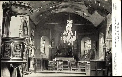 Ak Fontaine les Cappy Somme, Interieur de l'Eglise, Kirche, Innenansicht
